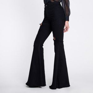 VIBRANT Distressed, FLARE/ Bell-Bottom Jeans